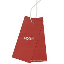 Red coated paper white customized logo eco friendly swing hang tags